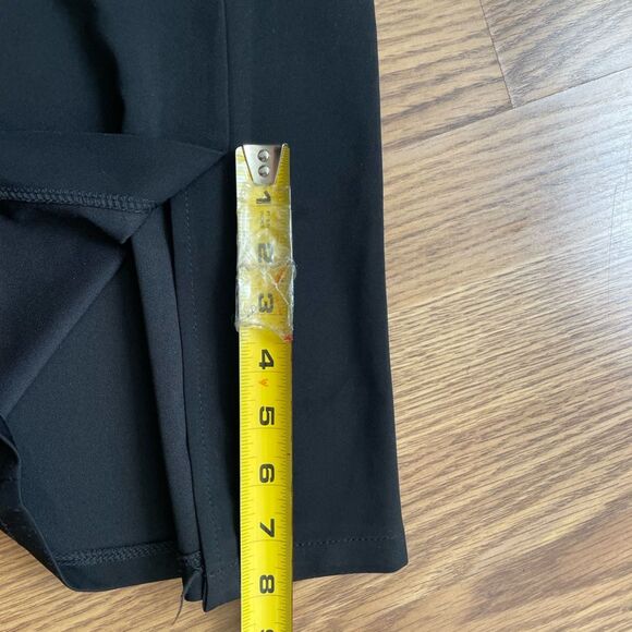 Women's Elastic High Waist Split Hem Flare Leg Long Pants Leggings M Black - Picture 3 of 9